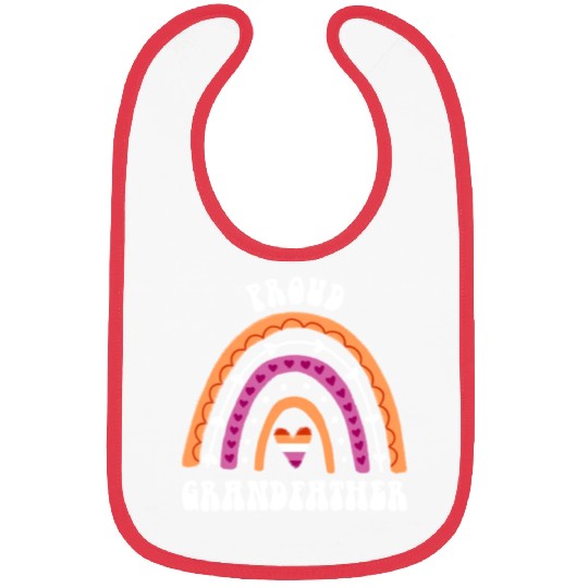 Proud Grandfather Lesbian Pride Rainbow Bibs