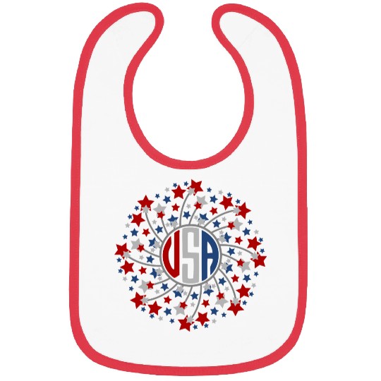 Harbor Grace Designs Hand Drawn Stars Fireworks Bibs