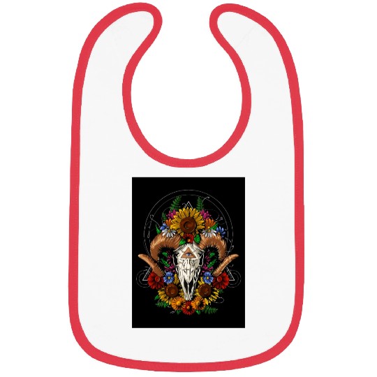 Psychedelic Ram Skull Bibs