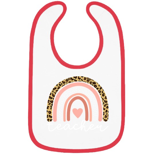 Boho Teacher Rainbow Leopard Teacher Appreciation Bibs