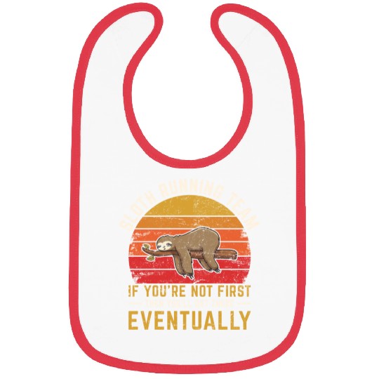 Sloth Running Team Funny Sloth Lovers Lazy Sloths Bibs