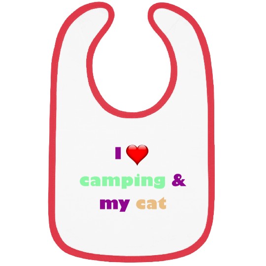 camping and my cat is my best habits Bibs