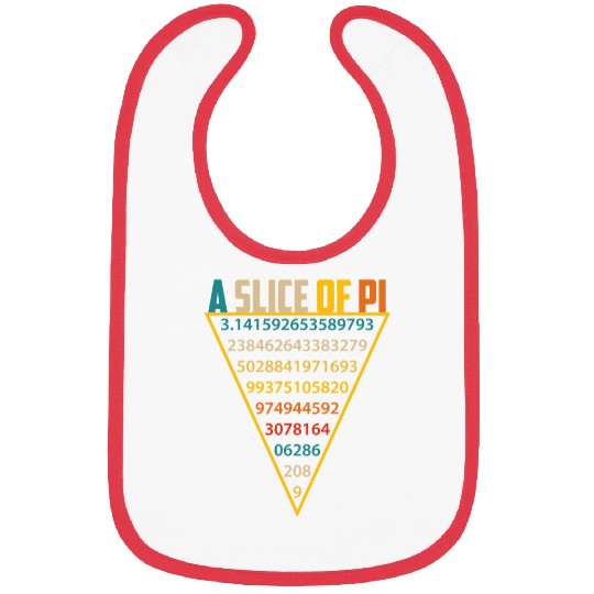 Slice of Pi Day Bibs for Men Women 3 14 Pi Symb