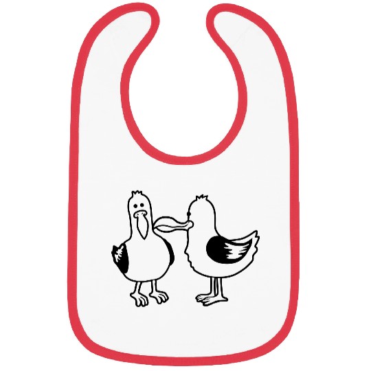 2 funny seagull friends Bibs