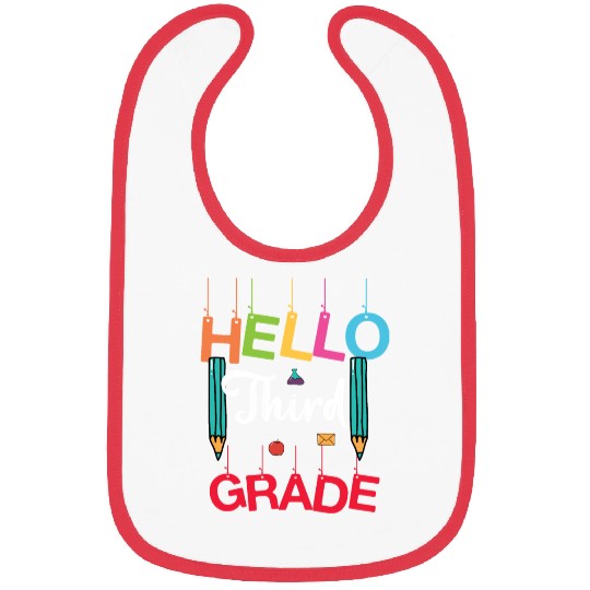 Hello Third Grade 3rd Grader Student Teacher Gifts Bibs