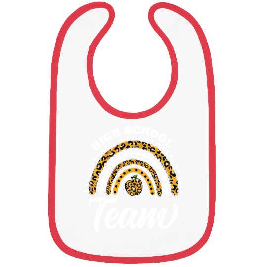 High School Team Leopard Rainbow Back To School Bibs