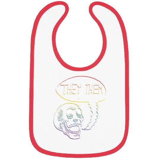 LGBTQ+ Rainbow Pride They Them Pronouns Skull Bibs