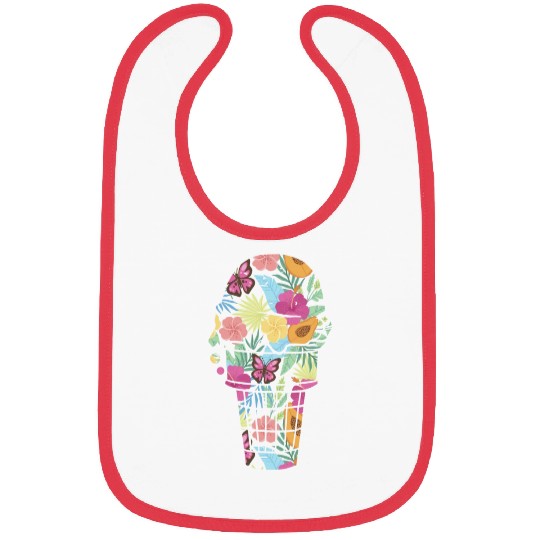 Ice Cream Tropical Floral Flower Bibs
