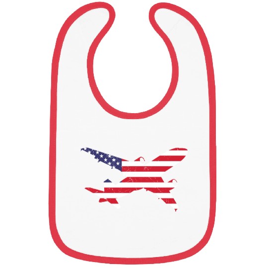 American Flag Airplane Stars And Stripes Bibs