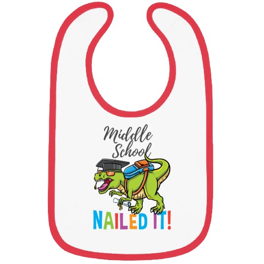 Middle School Nailed It Dinosaur Graduation Bibs