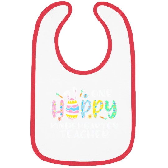 One Hoppy Kindergarten Teacher Bibs