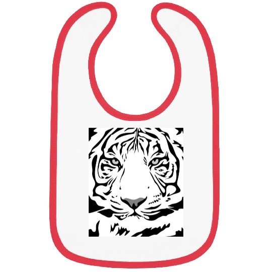 White Tiger Face Tattoo Bibs