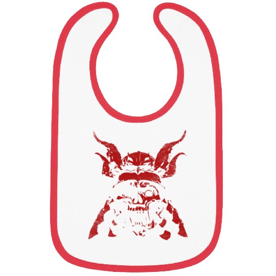 Samurai Demon Face - Red Bibs