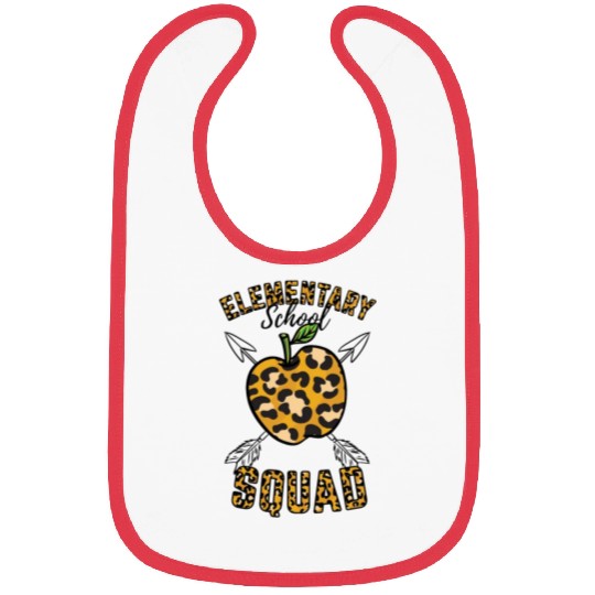 Elementary School Squad Teacher Leopard Print Bibs