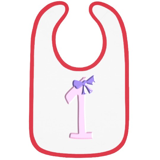one loop number pink number first Bibs