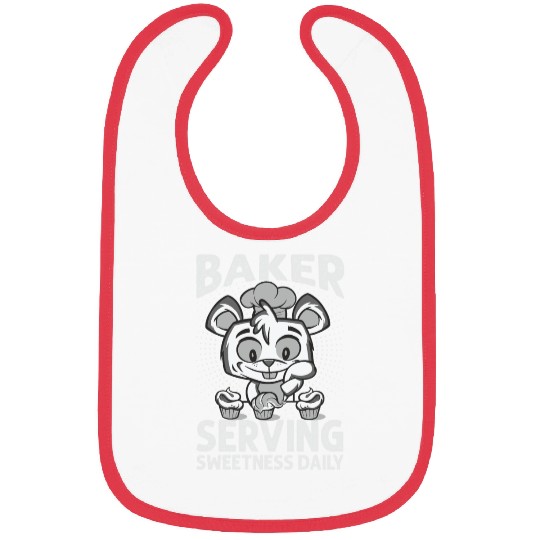Baker Serving Sweetness Daily - Cakes - Funny - Ba Bibs