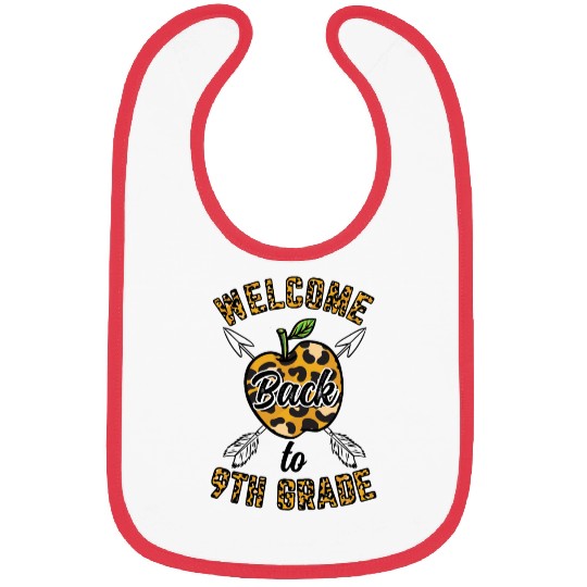 Welcome Back To 9th Grade Leopard Print Bibs