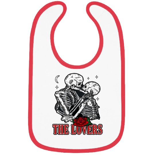 The Lovers Vintage Tarot Card Astrology Skull Bibs