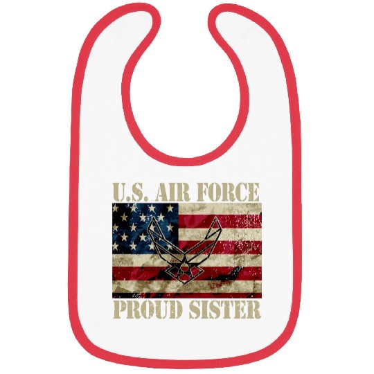 Proud Air Force Sister Military Veteran Pride Us F Bibs