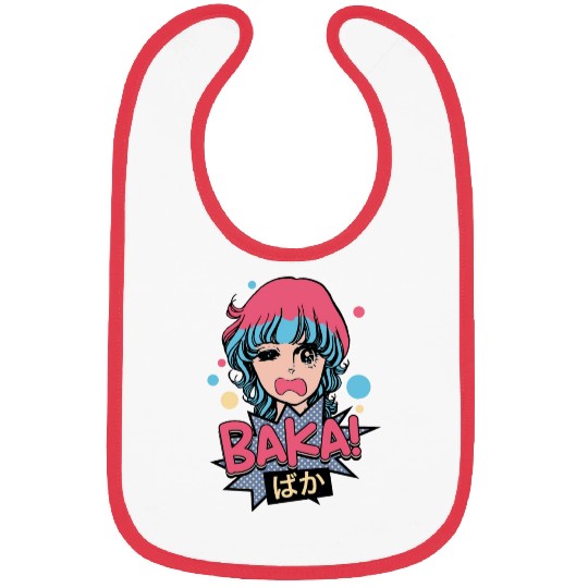 Baka! Japanese Aesthetic Otaku Girl Vintage Bibs