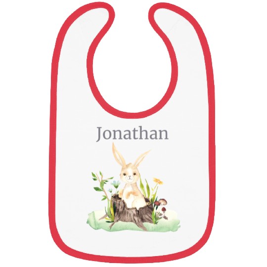 Waldtier Reh Hase Hedgehog Flowers Name Jonathan Bibs