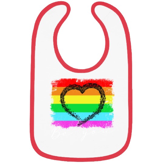 Be you - Rainbow Heart Love Gay LGBTQ Tolerance Bibs