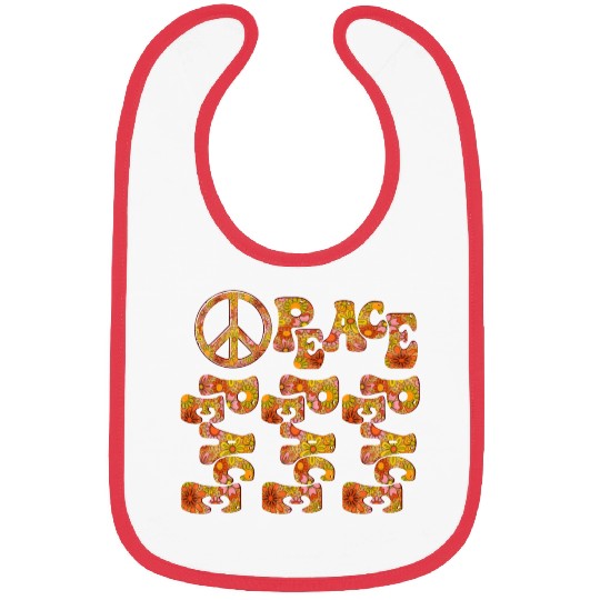 Psychedelic groovy Peace Bibs