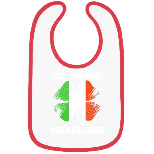 Irish Flag Clover Time For Some Shenanigans Bibs
