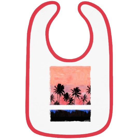 Puerto Rico Caribbean Vacation Souvenir Palm Tree Bibs