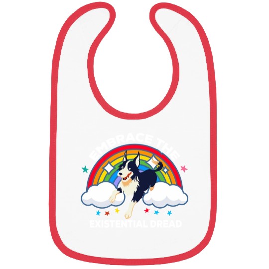 Embrace The Existential Dread Dog Rainbow Bibs