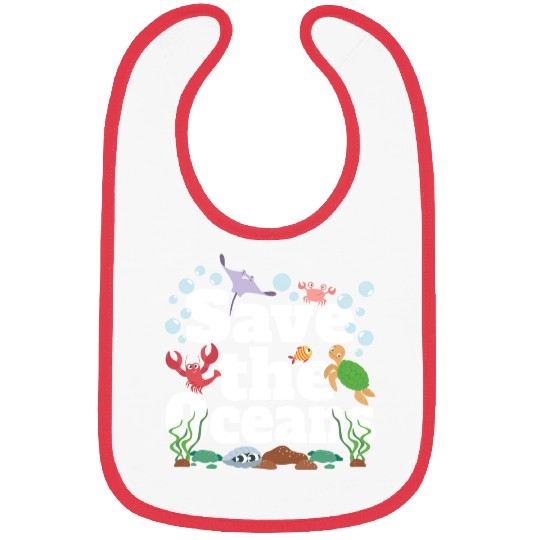 Save The Oceans No Plastic Bibs
