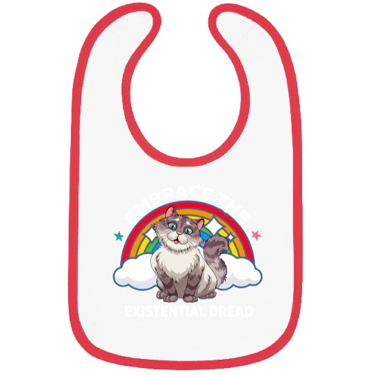 Embrace The Existential Dread Cat Rainbow Bibs