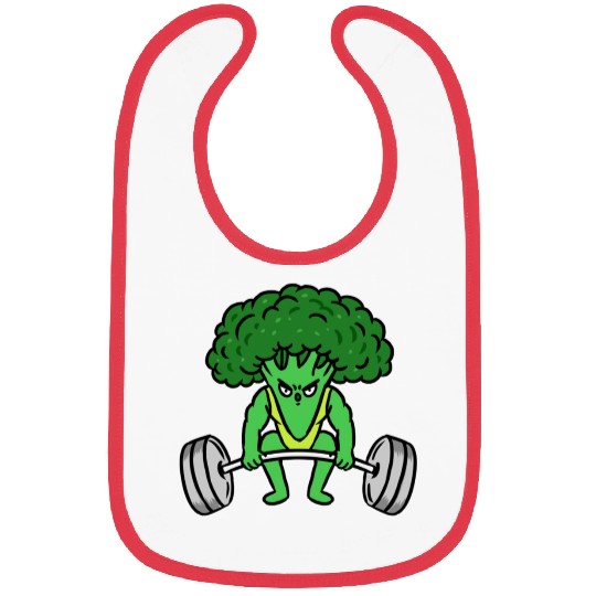Weightlifting Broccoli For Broccoli Lover Bibs