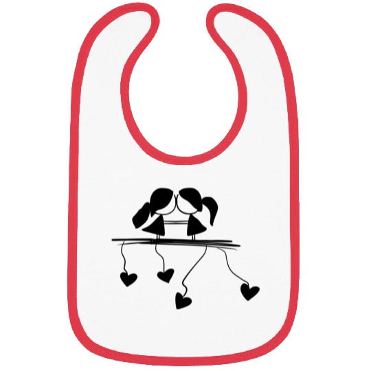 lesbian couple love symbol Bibs