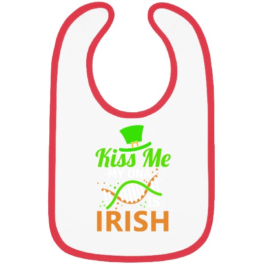 Kiss Me My DNA Is Irish St. Patrick's Day Clover Bibs