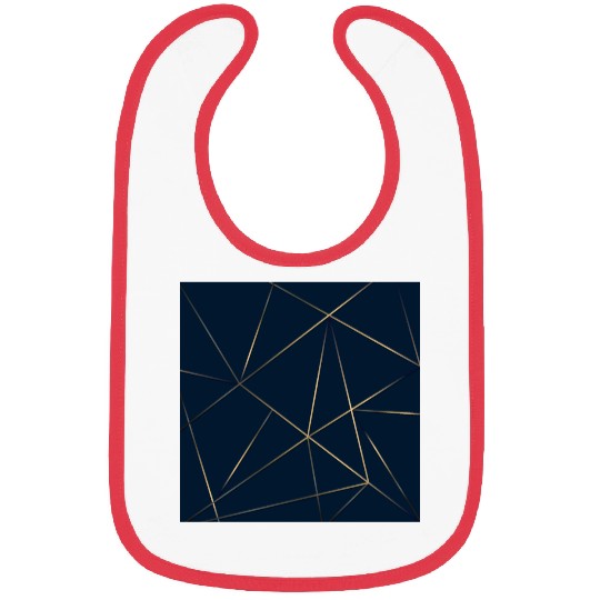 Luxury Gold Navy Blue Geometric Polygon Bibs