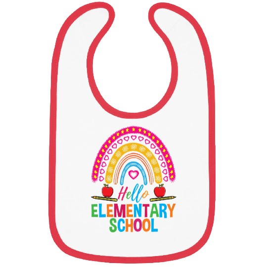 Hello Elementary School Teacher Rainbow Bibs