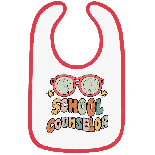 School Counselor Groovy Retro Bibs