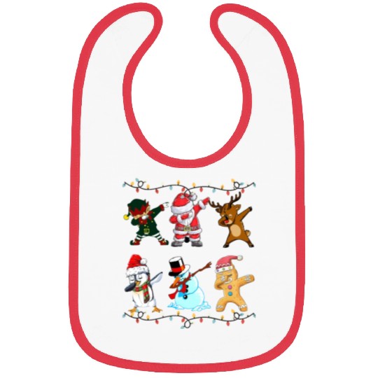 Funny Cute Dabbing Santa Elf Friends Christmas Mem Bibs