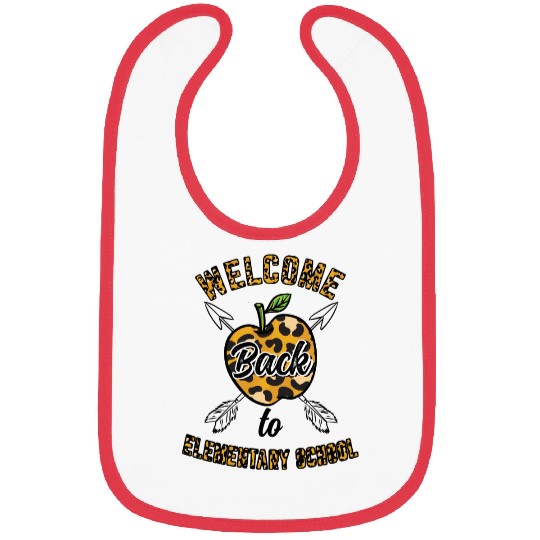 Welcome Back To Elementary School Leopard Print Bibs