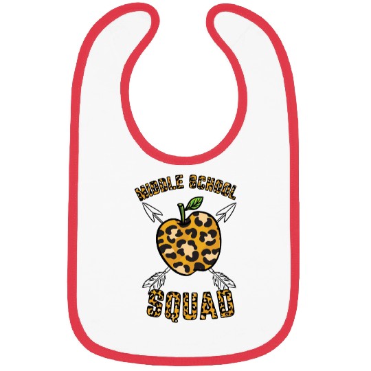 Middle School Squad Teacher Leopard Print Bibs