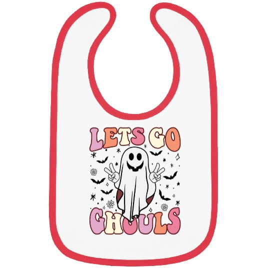 Let's Go Ghouls Retro Halloween Ghost Boy Gifts Bibs