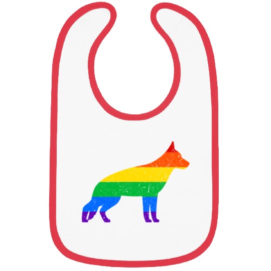 LGBT German Shepherd Rainbow Flag Bibs