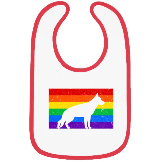 LGBT German Shepherd Rainbow Flag Bibs