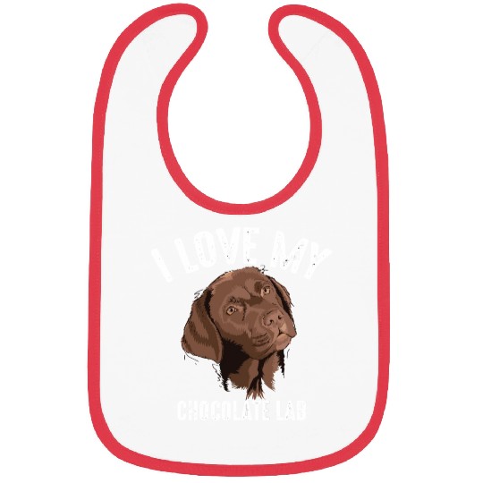 Cool I Love My Chocolate Lab Funny Brown Labrador Bibs
