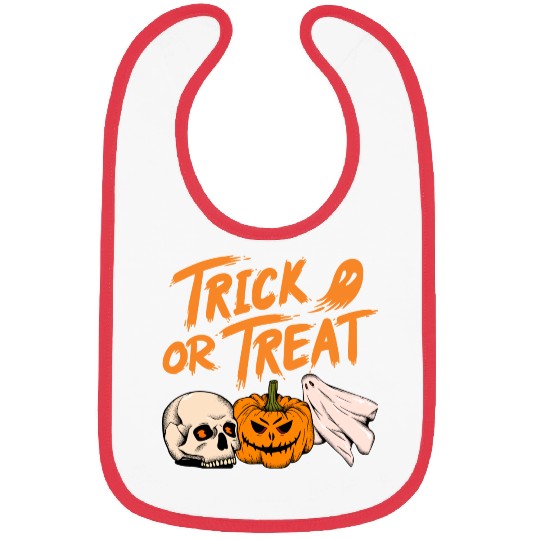 Halloween scary pumpkin head, skull and ghost Bibs