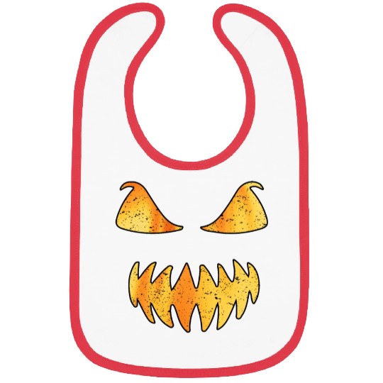 Retro Jack O Lantern Scary Carved Pumpkin Face Bibs