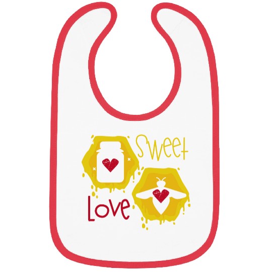 Sweet love yellow honey bee Bibs