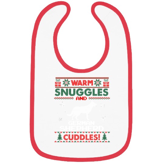 Merry Christmas German Shepherd Dog Ugly Christmas Bibs