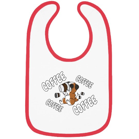 Saint Bernard Drinking Coffee Bibs